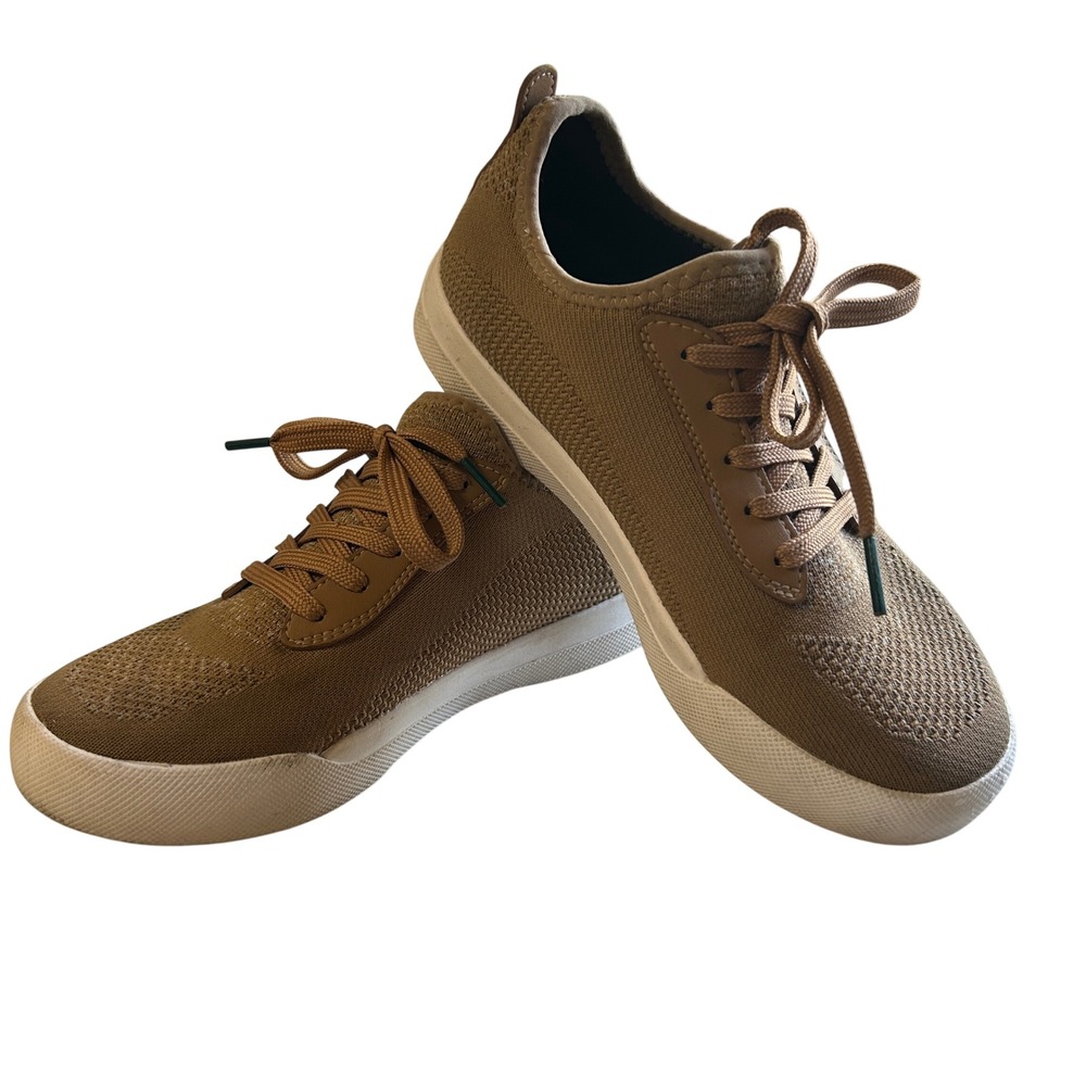 Vessi Weekend Sneaker Size 6 Tan Waterproof Knit Lightweight Lace Up Shoes